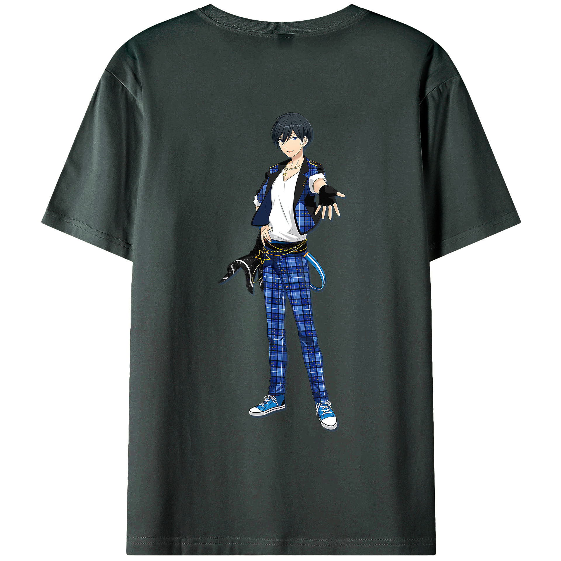（画像用） あんさんぶるスターズ! Ensemble Stars 綿100％ メンズ半袖Tシャツ（バックプリント） 通気性